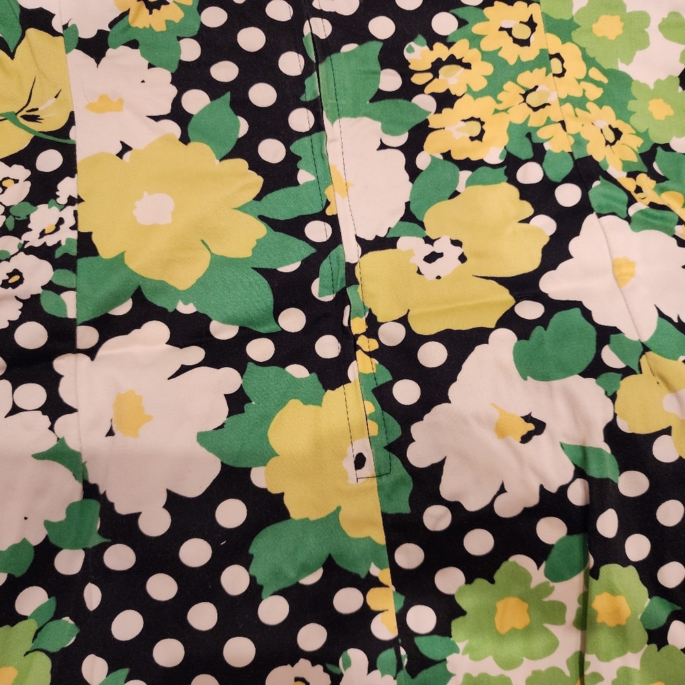 DBy Dress Size 6 Cotton Polkadot Floral Empire Waist - Picture 9 of 10